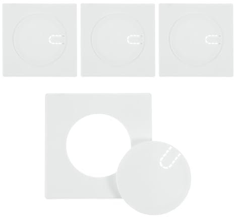 QUARKZMAN 4pcs Couvre-tuyaux muraux 51mm/2 ID Carré Plaque de Couverture de Trou de Mur Auto-adhésive avec Plaque de Couverture de Trou Rectangulaire Amovible à Encliqueter, Blanc