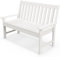 KOMFOTTEU 2 Sitzer Gartenbank, wetterfeste Sitzbank mit Rückenlehne & Armlehnen, Terrassenbank aus HDPE bis 300 kg belastbar, Parkbank für Balkon Garten Terrasse, 132,5 x 62,5 x 91cm (Weiß)