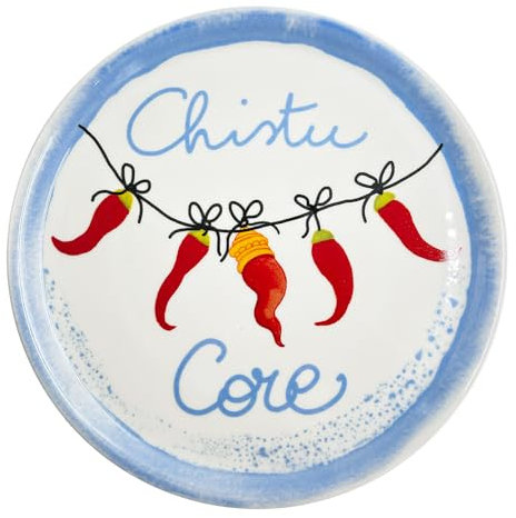 Rose & Tulipani Piatto Pizza Napoli Chistu Core in Porcellana Aumm D31 cm