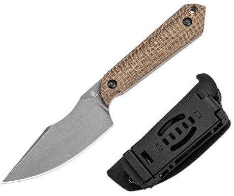 Kizer Mini Harpoon Feststehendes Messer und Scheide, Jagdmesser mit 3V-Klinge und Micarta-Griff, Kleines EDC Messer mit Fester Klinge für Camping, Wandern, Survival 1040SM1