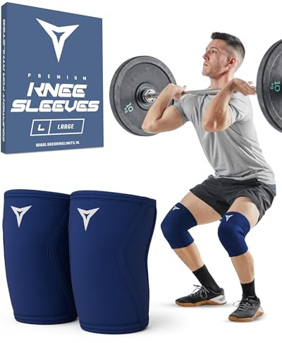 BREAKING LIMITS Ginocchiere Palestra - Ginocchiera Powerlifting, Squat & Bodybuilding - Fasce per Ginocchia Palestra (L)