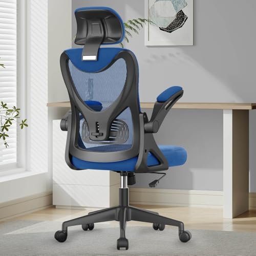 YONISEE Office Chair - Ergonomic Desk Chair with Lumbar Support Headrest Adjustable, Padded Flip-up Armrests Comfy Seat Cushion High Back Executive Manager Chair For Home Office