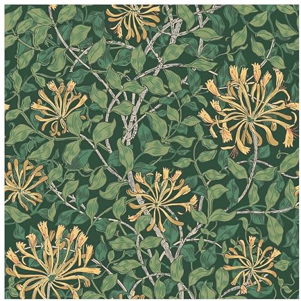 William Morris at Home Honeysuckle Verde Wallpaper | Paste the Wall | Green Floral | Eco-Friendly