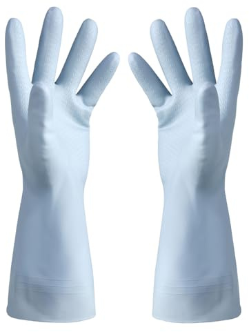 Fdit Guanti di Pulizia Riutilizzabili in PVC per Uso di Protezioni Manuali Leggere e Durevoli per le Faccende di Lavaggio, Bucato e Faccende Domestiche (M)