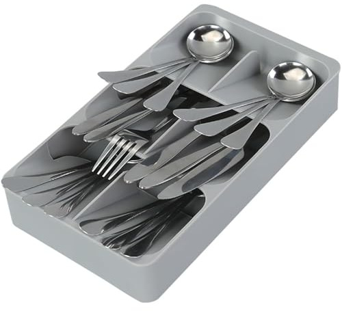 Mulikrio Cutlery Tray,Small Cutlery Drawers Organizer Inserts,Kitchen Utensil Holder for Fork, Spoon, Knife Storage Organisation Small, 6 Compartment