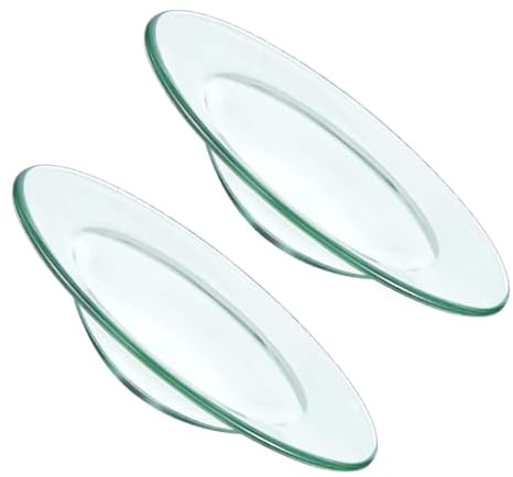 TOYANDONA Lot de 2 Coupelles en Verre Rondes 10 Cm pour Chauffe-Cire, Plateau Doublure pour Brûleur à Huile et Lampe Parfum, Accessoire Bougeoir Décoration Intérieure Aromathérapie