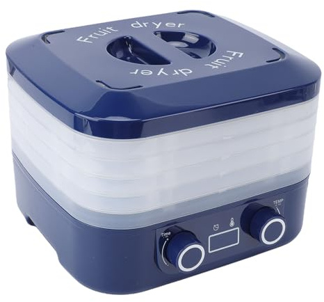 GYZOUKA Déshydrateur Alimentaire à 5 Plateaux avec Minuterie et Contrôle de la Température Technologie de Flux D'air à 360° pour un Séchage Plus Rapide de la Viande, des Fruits et des (Prise UE 220V)