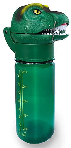 Sun Company RoarBottle T-Rex - Roaring Dinosaur Water Bottle for Kids | Cool Realistic TRex Roar | Spill and Leak-Proof BPA Free Tritan Waterbottle for Children