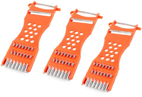 sourcing map 3 Stück, Orange, Rot, Metall, Obst, Reibe, Gemüsehobel, V-Hobel Gemüseschäler