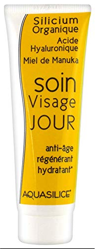 Crème de Jour Anti-Age au Miel de Manuka - Enrichi à l'Acide Hyaluronique & Silicium Organique - Hydrate & Répare - Peaux Abimées & Asséchées - Soin Visage Nourrissant & Lissant - 50 ml - Aquasilice