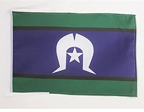 AZ FLAG Flagge Torres Strait Island 45x30 cm Polyester 100D Kordeln | Für innen und außen Australische dekorative Flagge doppelte Nähte und verstärkte Kanten mit Schnüre 100D Polyester