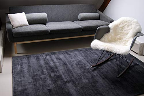 floor factory Moderner Teppich Lounge anthrazit grau 160x230cm - edler Designer Teppich im Vintage Look