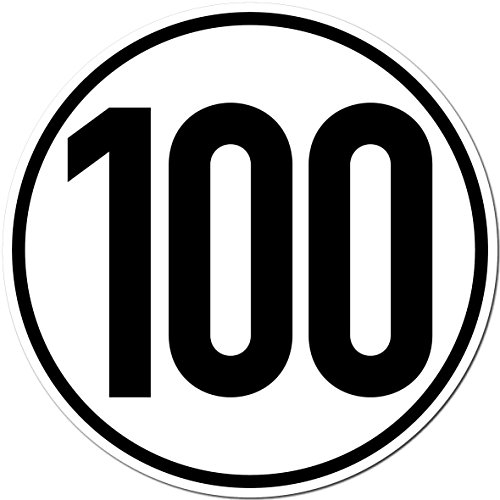 GreenIT 2 Stück 20cm Aufkleber Sticker 100 km/h kmh Geschwindigkeit Auto Pkw Bus LKW Anhänger Schild
