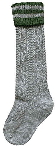 Lusana Trachtensocken Kinder L320R-0319 grau-grün - 23-26