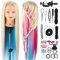 Neverland Beauty 26 100% Synthetic Fiber Hair Hairdressing Training Head Manikin Multicolored with Clamp Practice Mannequin + Hair Braid Accessoires Set