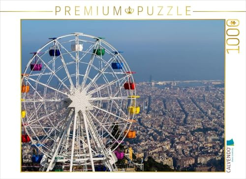 CALVENDO Puzzle Barcelona mit Riesenrad | 1000 Teile Lege-Größe 64 x 48 cm Foto-Puzzle für glückliche Stunden