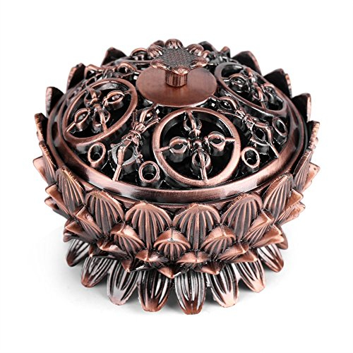Lotus Shape Alloy Incense Burner Home Holder Crafts Room Decor, Made of Alloy, Lotus Flower Shape, Ancient Style, Home Decoration, Craft Ornament for Home, Classical Furnishing