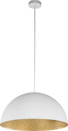Pendelleuchte Industrial Weiss Gold matt Ø35cm rund leicht E27 Esszimmer Wohnzimmer Loft Industrie Pendellampe Hängelampe