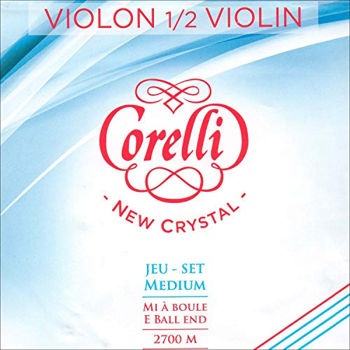 Corelli - Jeu de 4 cordes - Petites tailles Violon Crystal - Fibre synthétique, 1/2, Moyen, Boule