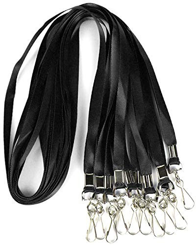 Bulk Lanyards Premium Kreuzfahrt-Schlüsselband, Nylon, Ausweishalter, perfekt für Büro, Kinder, Lehrer, Schwarz, 50 Stück