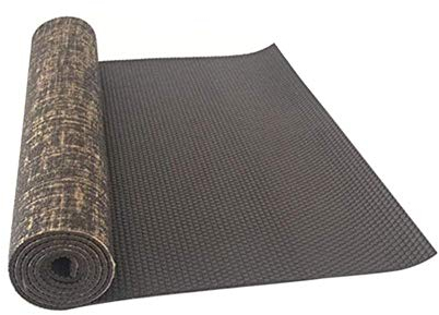 Yogamatte， Yoga-Matte-Flachs Jute PVC-Yoga-Matte Super Rutschfeste Sport-Fitness-Pad Anti-Riss-Übung Yoga-Matte Fitness-Matte,Black