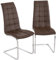 Raburg 2er Set Esszimmerstuhl Leonardo in Cioccolato-BRAUN - gepolsterter + gesteppter Freischwinger aus Kunstleder + Gestell in Chrom, italienisches Design, dauerhaft belastbar bis 120 kg
