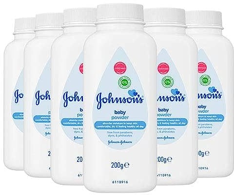 Johnson's Baby Powder Talc Talcum Soft Skin Care Protect Flaschen, 6er Pack (6 x 200 g)