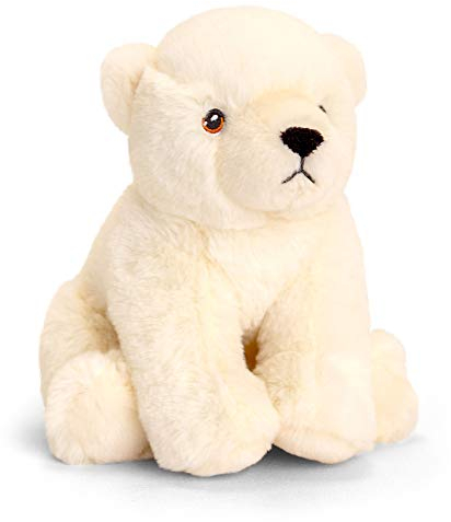 tachi Stofftier Bär weiß, Plüschtier Eisbär für Kleinkinder, Weicher Kuscheltier Teddy 18 cm sitzend
