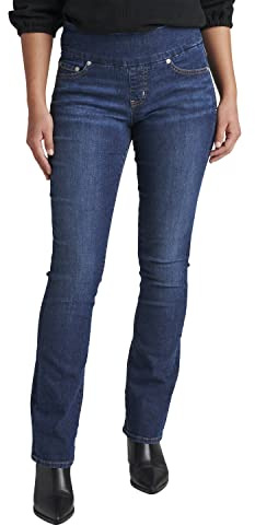 JAG Jeans Women's Paley Mid Rise Bootcut Pull-on Jeans, Anchor Blue, 10