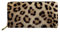 Biyejit Damen-Geldbörse, lang, Leder, Blumenmuster, Handy-Kartenhalter, Clutch, Kapazität Tasche, leopardenmuster, Einheitsgröße, Casual