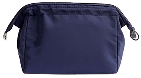 NOVAGO Petite Trousse de Toilette Compact Pliable, Trousse Maquillage, Pochette cosmétique Fleurie Style Japonais (Bleu Foncé)