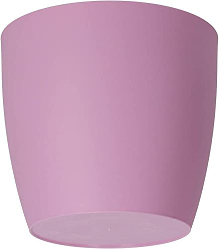 Waste Paper Basket Dust Bin Round Plastic Small Modern Style Home Office 6 colorus (Pink Matt, 25 cm)