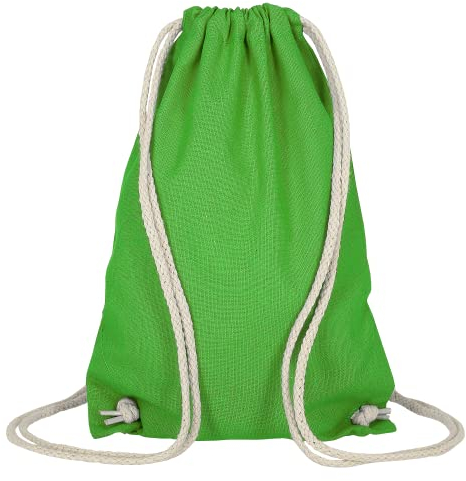 TEXXILLA Event-Bag - 11 Farben | mit robusten Zugbändern | 21x29cm | Jutebeutel | kleiner Turnbeutel | unbedruckt, Farbe:hellgrün
