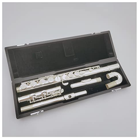 New Flute G Tune 16 Closed Hole Keys Silberfarbenes Flötenmusikinstrument Mit Koffer Einsteiger Querflöten