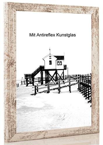 Bilderrahmen Vintage mit Antireflexglas - Bildgröße 40x50 cm - Leistenbreite 30mm