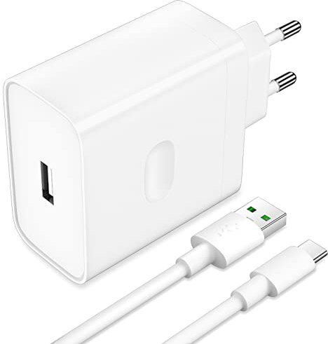 65W USB Ladegerät für Oppo Super VOOC Charge USB C Netzteil mit 6A Ladekabel Typ C Adapter Schnellladegerät für Oneplus Nord 4 CE 4 Lite 13 für Oppo Find X8 Pro X8 Ultra Find N5 Reno 13Pro12 A80 A40