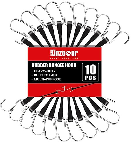 Cordoncini elastici in gomma da 21 pollici con gancio elastico con ganci neri resistenti cinghie elastiche per merci, teloni, furgoni, camion (10 pezzi