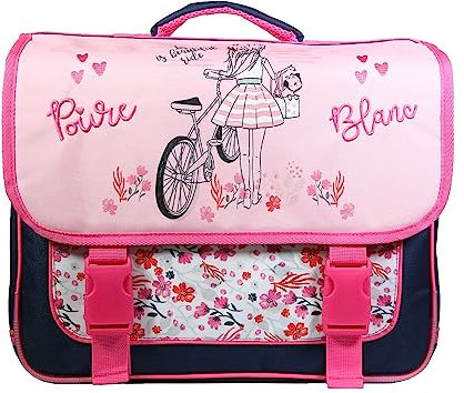 BAGTROTTER Cartable 38 cm Poivre Blanc Rose Vélo