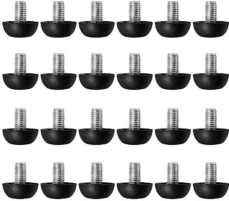 LIDSCURA 24 PCS 8mm x 1.25 M8 Project Adjustable Furniture Leg Levelers, Replacement Outdoor Patio, Stainless Steel Screw-in Patio Furniture Feet