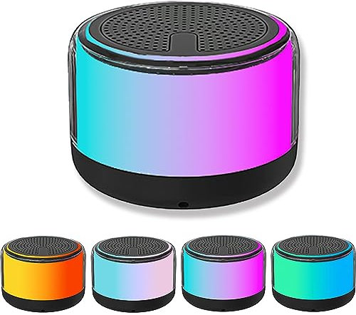 HDAKDDHG Portable Bluetooth Speaker, Wireless Speaker with RGB LED Light, TWS Dual Pairing, HD Sound, TF Card Play Support, Mini for Travel, Outdoor, Party, Beach, Camping, Biking