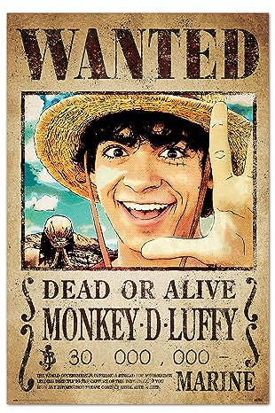 Grupo Erik Poster One Piece Netflix Wanted Monkey D. Luffy Kunstdruck - Deko Wohnzimmer oder Deko Schlafzimmer - Deko Zimmer - Größe 61 x 91 - Offizielle Lizenz