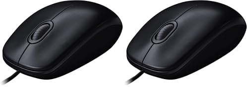 Logitech M90 Mouse USB Cablato, 1000 DPI, Mouse Ambidestro, Compatibile con PC/Mac/Laptop, Grigio (Confezione da 2)