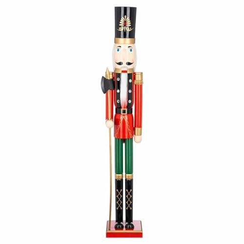 Nataland Schiaccianoci Soldato Gigante Da 106 CmIn Legno Dipinto A Mano, Perfetto Come Decorazione Natalizia, Come Regalo e Da Collezione (106 Cm, Alief)