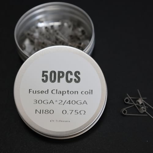 WratryParts Ni80 vorgefertigte Spulen, Clapton-Spule für Heimwerker, RDA, RTA Tank, 0,75 Ohm, 50 Stück