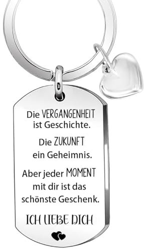 Aonveki Liebes Geschenke für Sie und Ihn, Ich Liebe Dich Schlüsselanhänger, Valentinstag Jahrestag Weihnachten Geschenke für Frauen Freundin Ehemann, Jeder Moment mit dir ist das schönste Geschenk