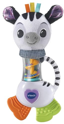 VTech-Baby Sonajero Cebra para bebés +3 meses, Adorable sonajero diseñado para estimular sonidos y motricidad, Primeras etapas desarrollo, Versión ESP
