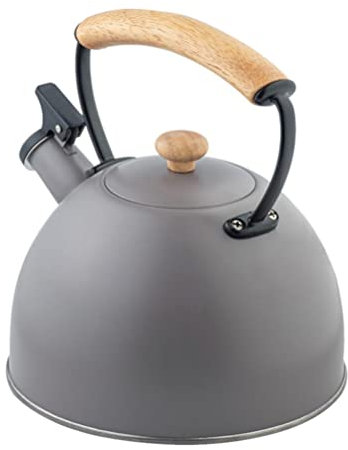 LeGDOr 1 Stück Pfeifenkessel Vintage Teekessel Heißwassertopf Chinesische Teekanne Wasserkocher Pfeifkessel Camping Teekessel Edelstahl Teekessel Restaurant Teekanne Griff Metall Stahl Buche