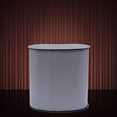 KEESUNG Faltbar Empfangstheke, Klappbare Rezeptionstheken Tragbar Rezeption Counter Messetheke Round Ausstellungsstand Geeignet für Werbematerialien Produktvorführungen und Präsentationen