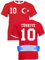 Herren T-Shirt Türkei Trikot EM 2024 mit eigenem Namen + Nummer - Weiß/Rot 3XL