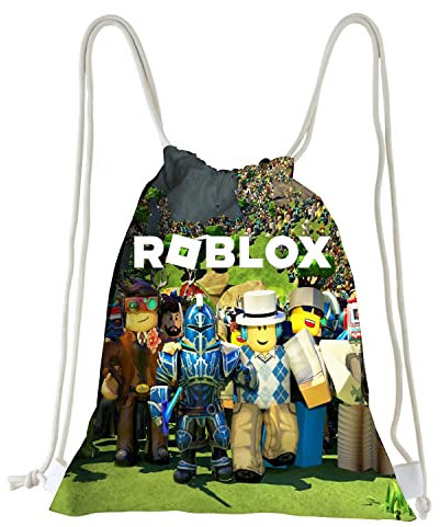 MAJEQZGY Roblox Spiel Turnbeutel mit Kordelzug Großer Sportrucksack String Bag Kordelzug für Damen Herren, Reise Strand Schultasche für Kinder, Jungen, Mädchen (Cowboy)